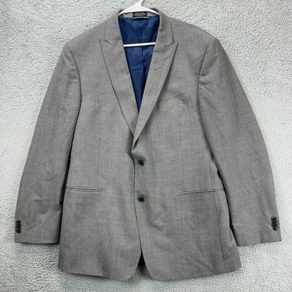 Tommy Hilfiger 100% Wool Blazer Adult 46L‎ Grey Stripes Sport Coat 2 Button Mens